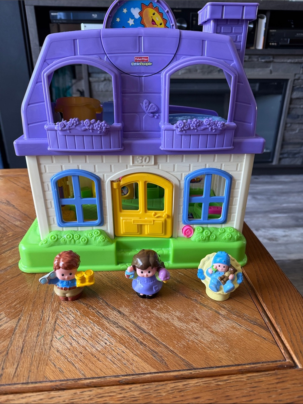 Fisher-Price Purple, Yellow & Green Little People Playhouse with Figures